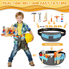 Myfolrena Kids Tool Set with Belt, portable case for on-the-go pretend play.