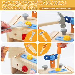 Myfolrena Kids Tool Set with Belt, wrench action for imaginative construction play.