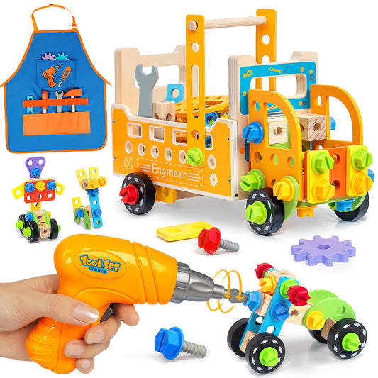 Myfolrena kids tool set with drill and apron, ready for imaginative play.