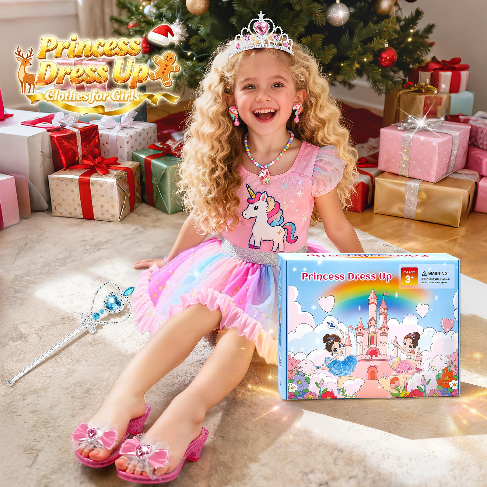 Myfolrena sparkling princess shoes close-up with gems for safe, confident twirls.