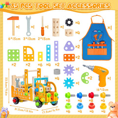 Myfolrena wooden nuts, bolts, and hammer for realistic pretend fixing.