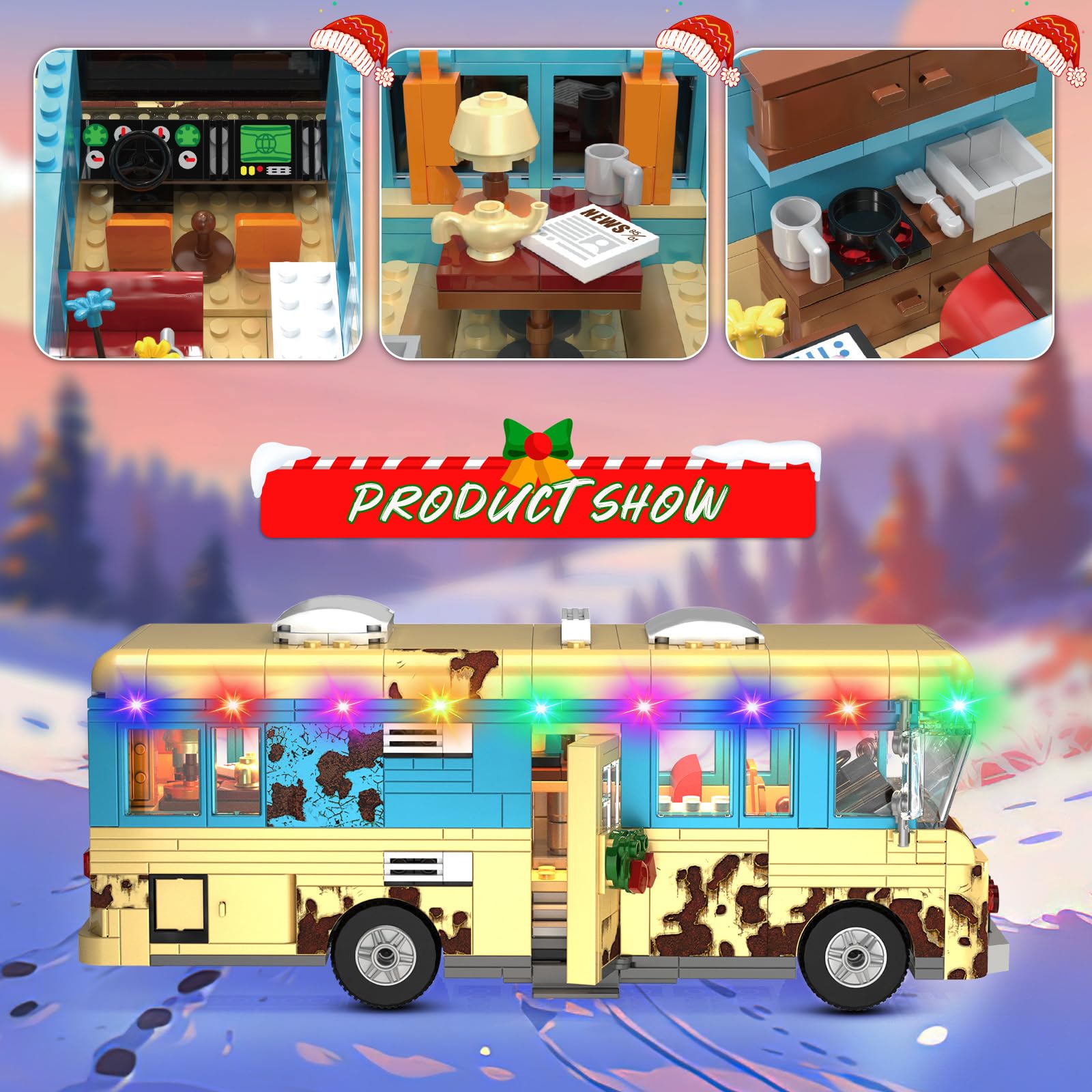 MYFUNTOY Christmas Cousin's RV interior with three sections invites creative storytelling.