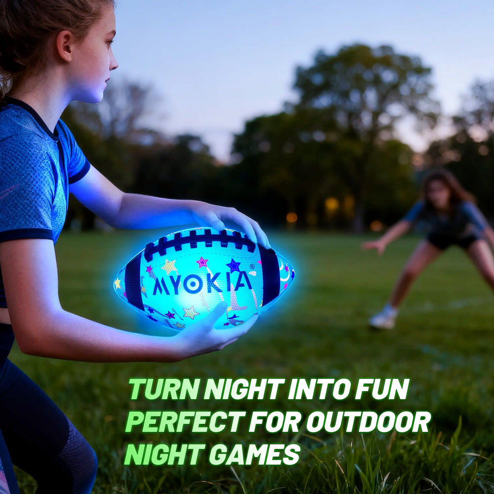 MYOKIA night play visuals show glow under evening skies
