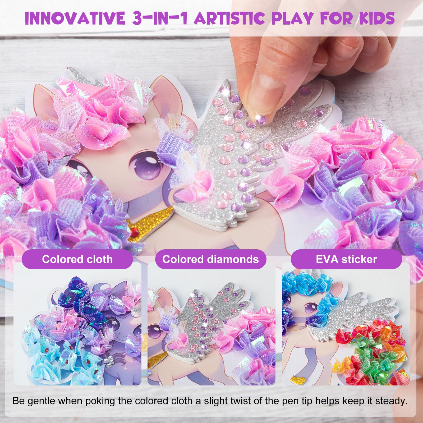 MyPixie Poke Art Kit poke-in sticks for easy assembly.