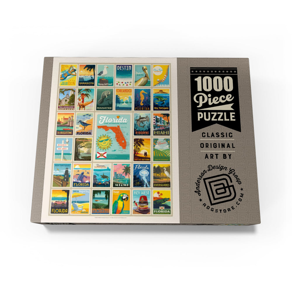 MyPuzzle Florida finished assembly scene showcases the vibrant vintage print.