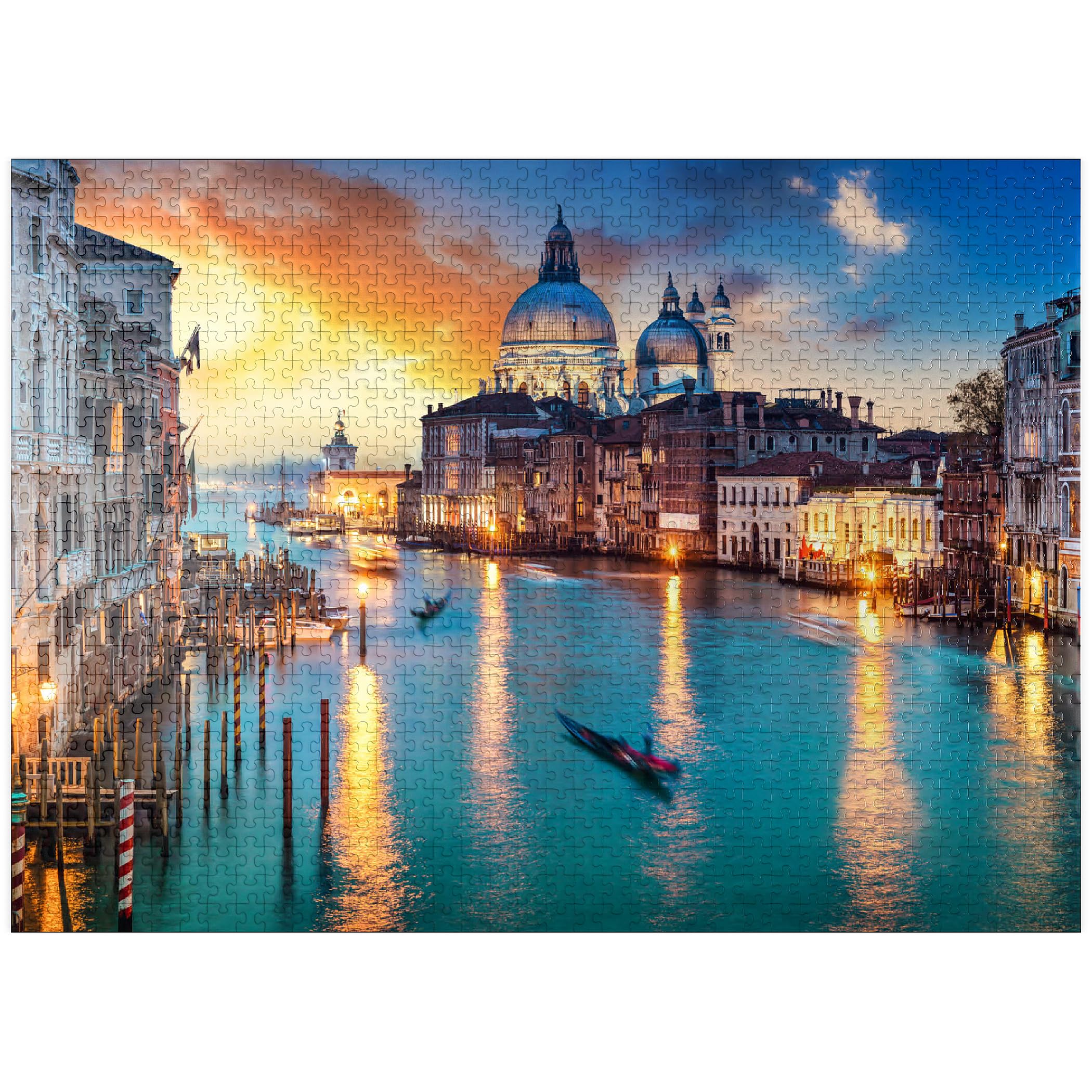 MyPuzzle Grand Canal Gondola Sunset cover image highlights vibrant colors for puzzle fans
