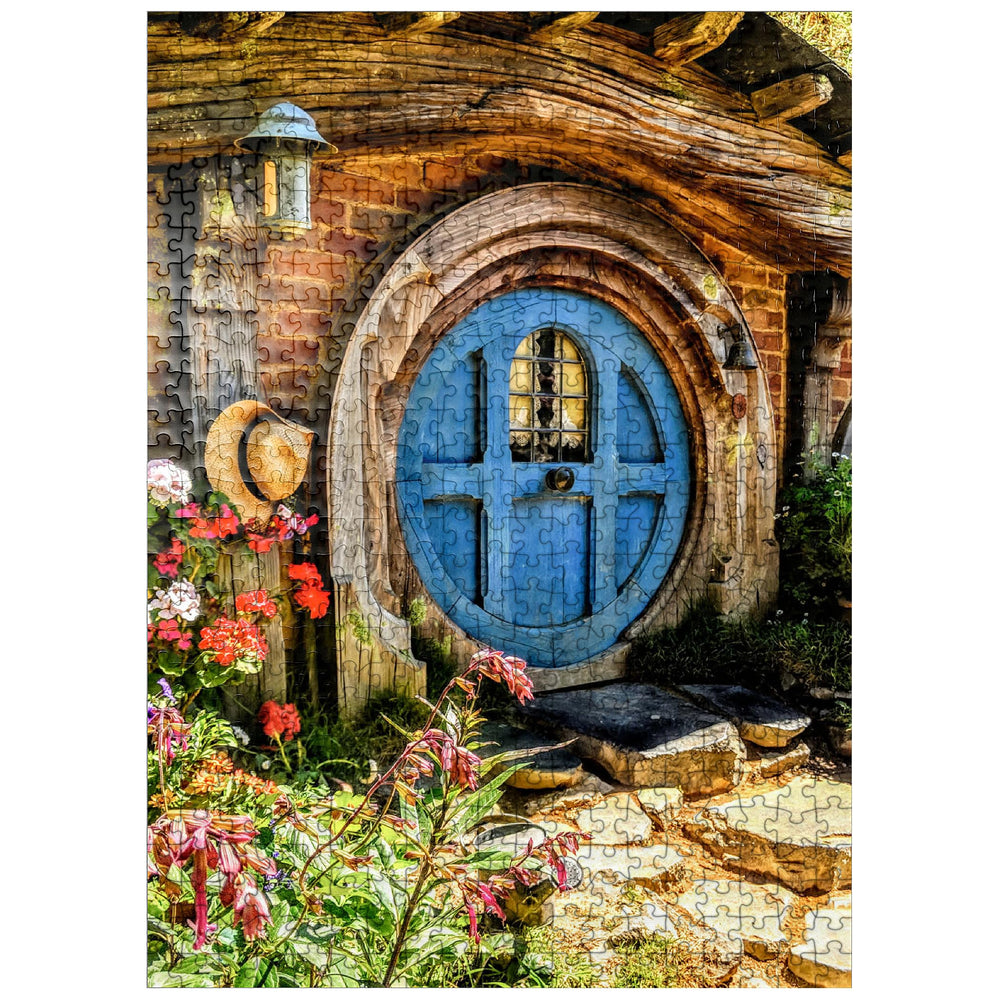 MyPuzzle Hobbit House Hobbiton image shows vibrant colors for adult puzzle sessions.