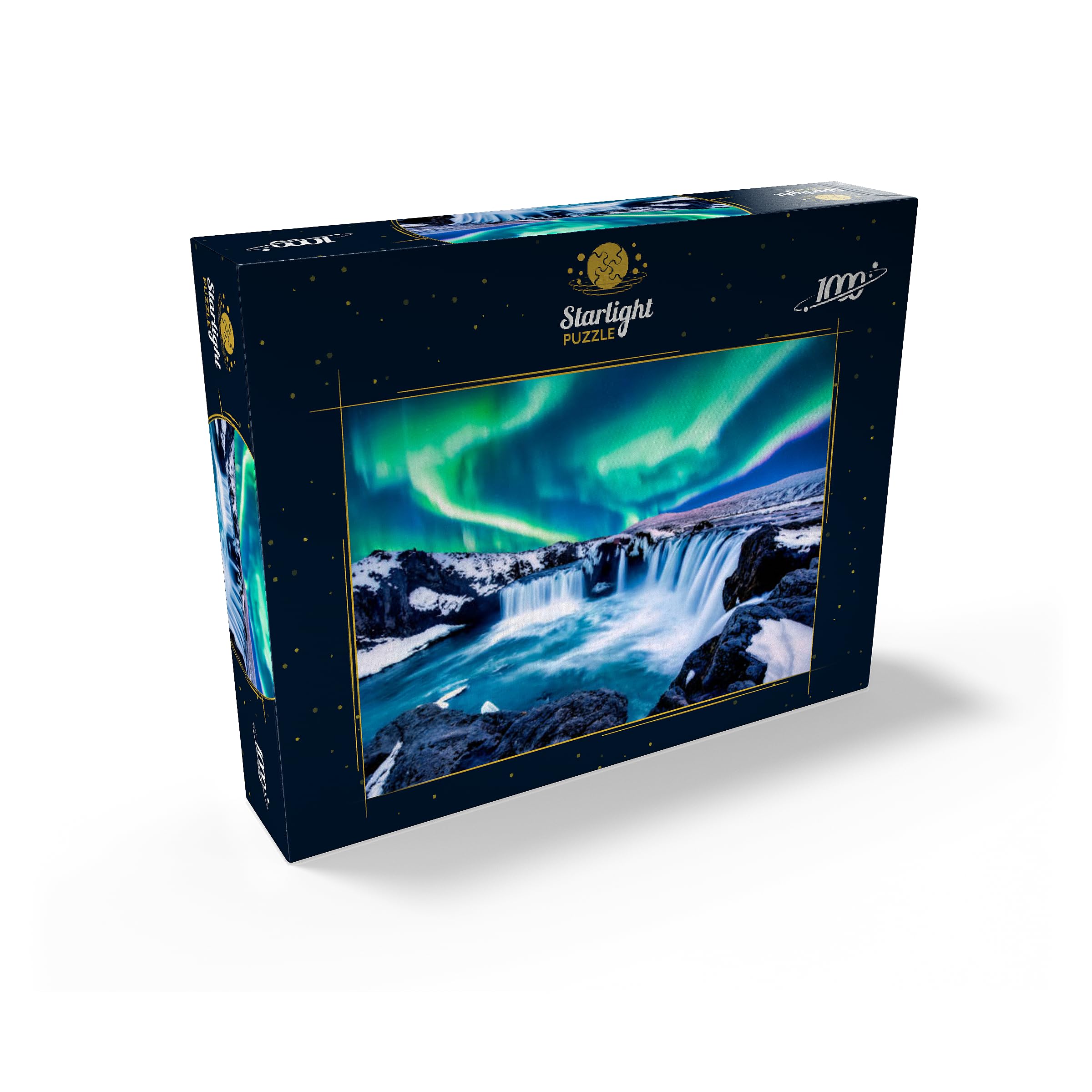 MyPuzzle Iceland scenery with aurora facilitates engaging, relaxing puzzle sessions.