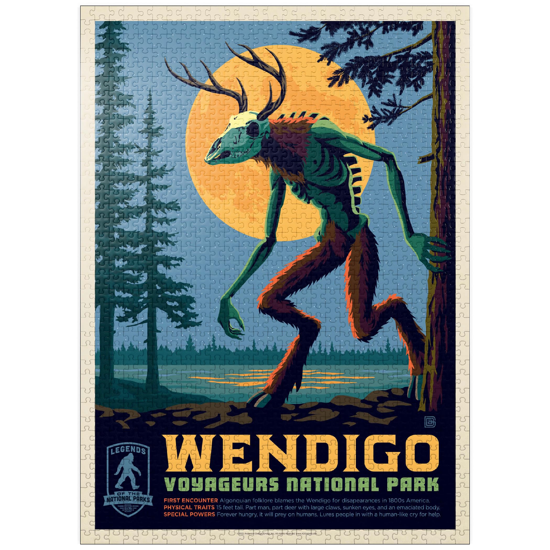 MyPuzzle Voyageurs' Wendigo puzzle box front, premium 1000-piece set for adults.
