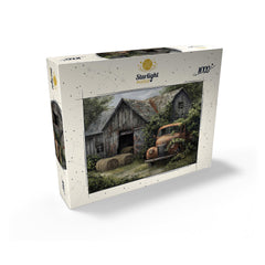 Close-up of colorful 1000-piece MyPuzzle with barn and truck design