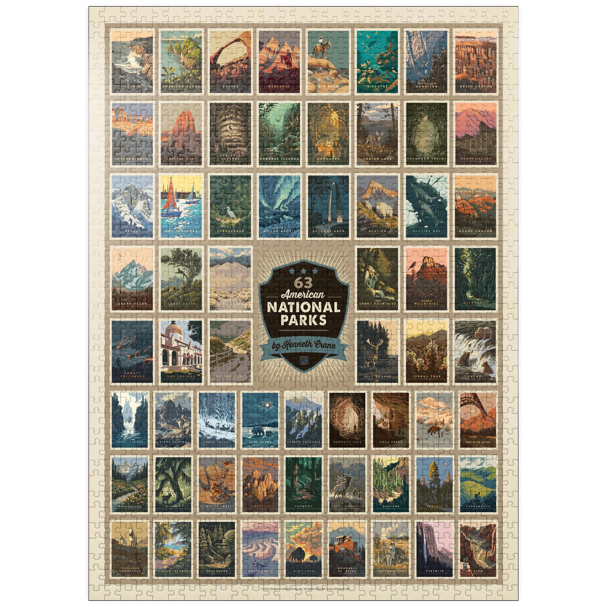 MyPuzzle 63 American National Parks poster artwork in vivid colors for immersive solving.