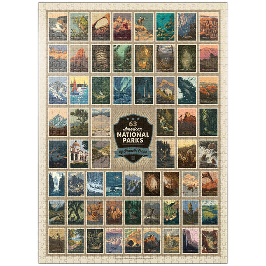 MyPuzzle 63 American National Parks poster artwork in vivid colors for immersive solving.