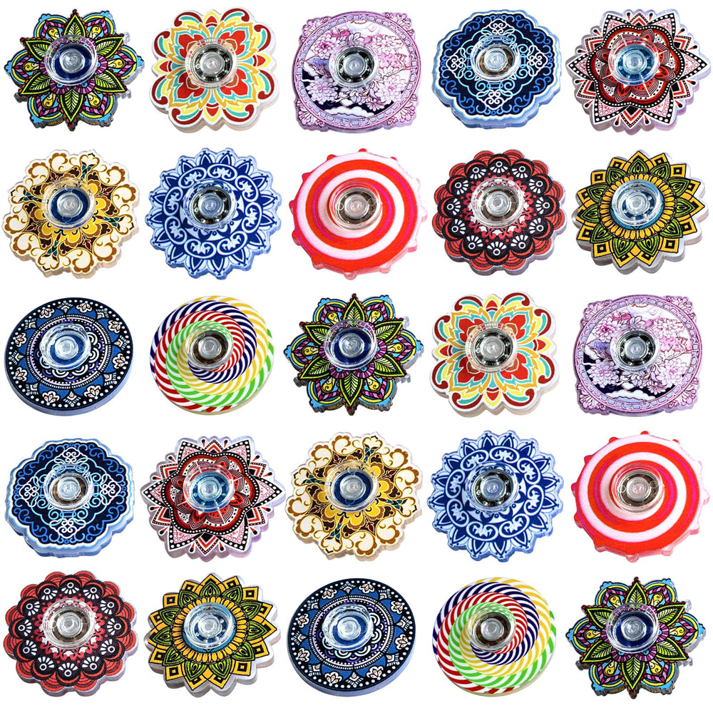 MYREQIA fidget spinner eight-pack with colorful translucent bodies for focus and fun