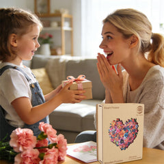 Mys Aurora heart flower puzzle assembled displays intricate shapes and a satisfying challenge.