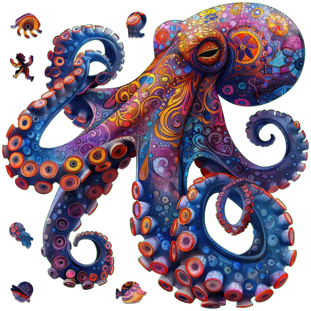 Mys Aurora Octopus Puzzle 1000 pieces for immersive ocean scene assembly