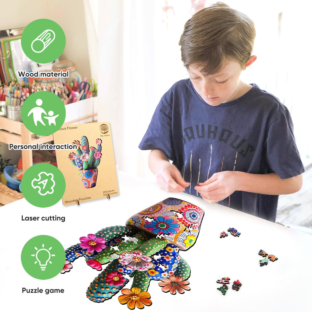 Mys Aurora puzzle box storage solution keeps pieces organized after completing.