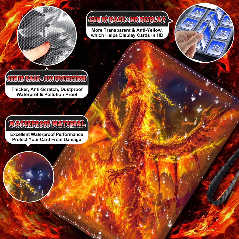 Compact 9-pocket layout fits up to 1008 cards for MTG and more