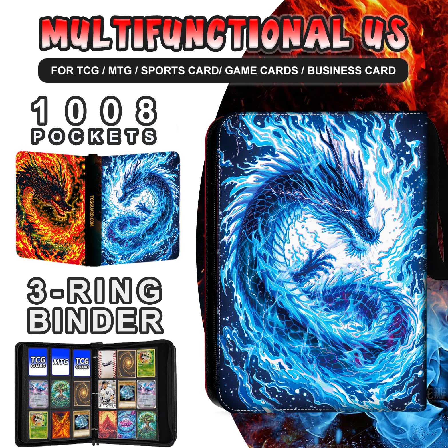 MYTCG 1008 removable sleeves protect cards from dust and scratches.