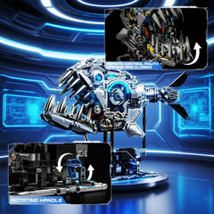 Myth Qholve piranha exposed-gears reveal inner mechanics for hands-on learning.