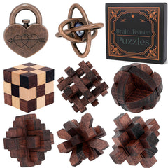 Mytothfy 8-pcs brain teaser puzzles set for adults and teens, challenging logic and problem-solving.