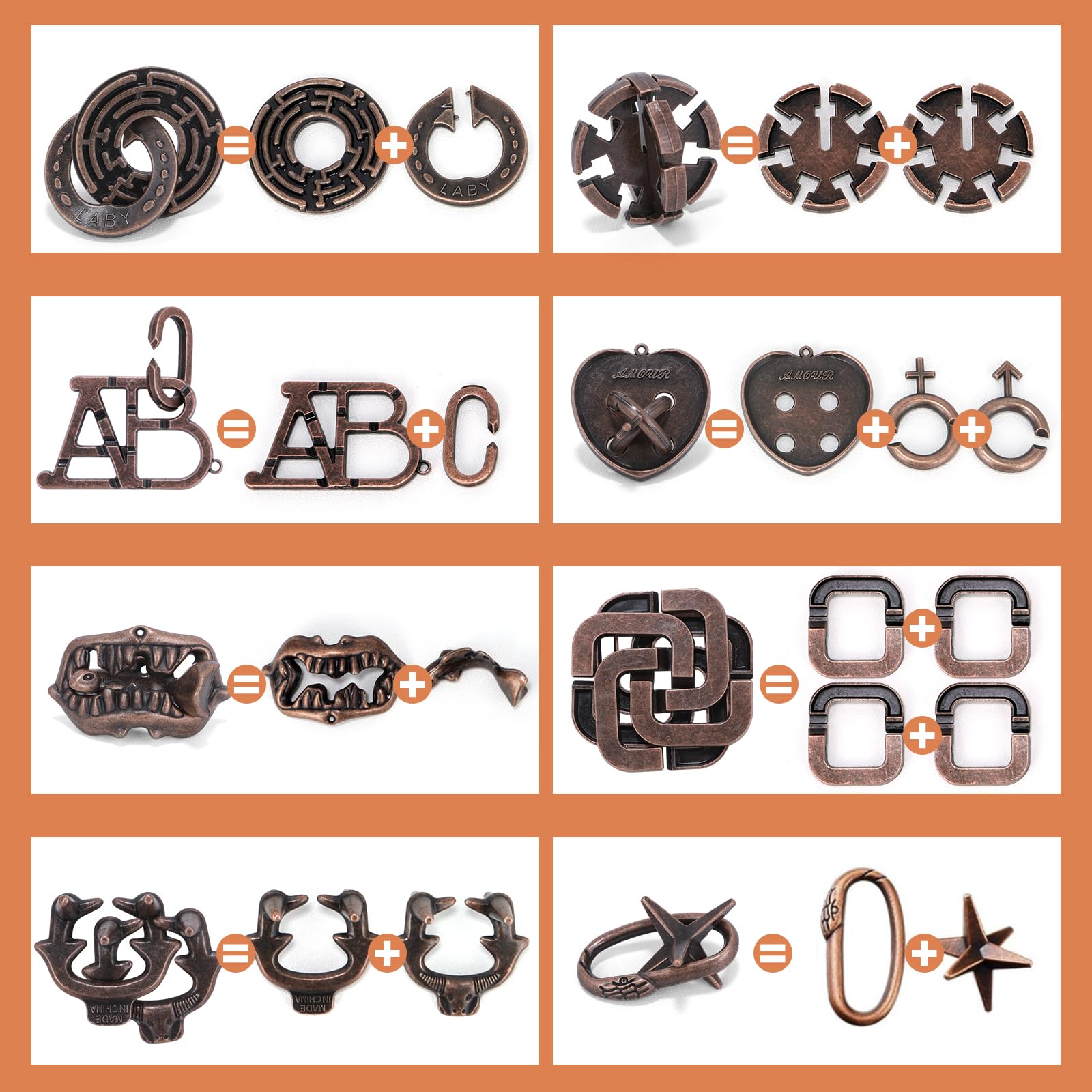 Mytothfy interlocking 3D puzzle: durable metal design for engaging spatial reasoning.