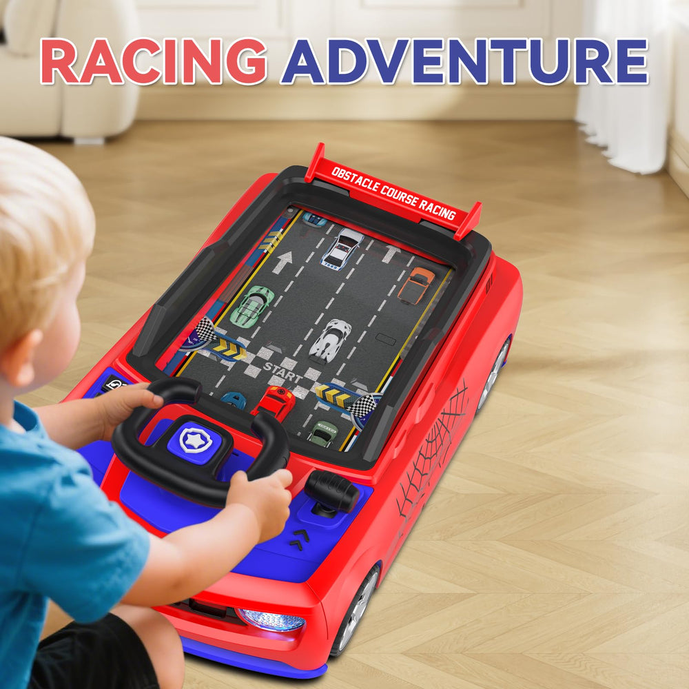 Mytothfy Musical Steering Wheel digital display highlighting traffic scenarios during play.