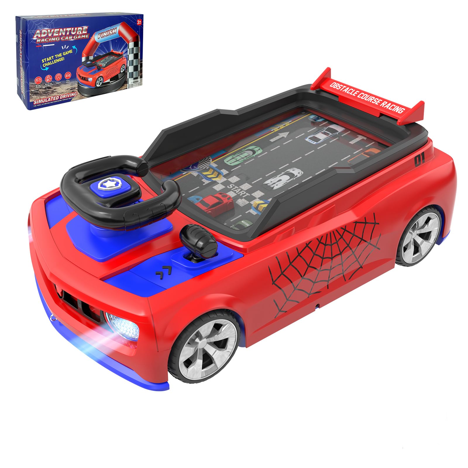 Mytothfy Musical Steering Wheel front view with lights for imaginative driving play.
