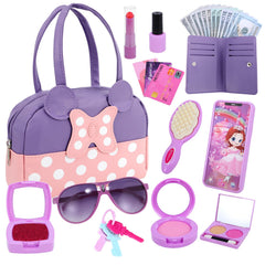 Mytothfy pretend play purse purple handbag for role play scenarios.