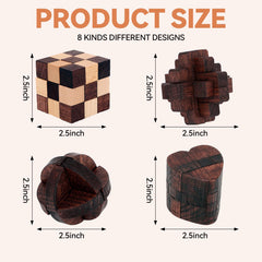 Mytothfy wooden puzzles with smooth edges and stainless steel accents for durability.