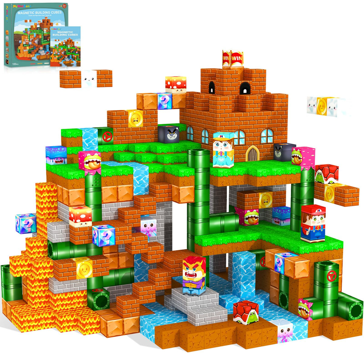 MyWodGame Magnetic Blocks forest castle for imaginative building fun