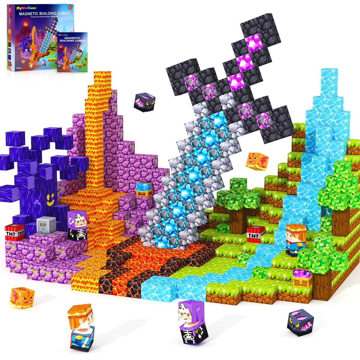 MyWodGame magnetic forest tower blocks for imaginative play and spatial thinking.