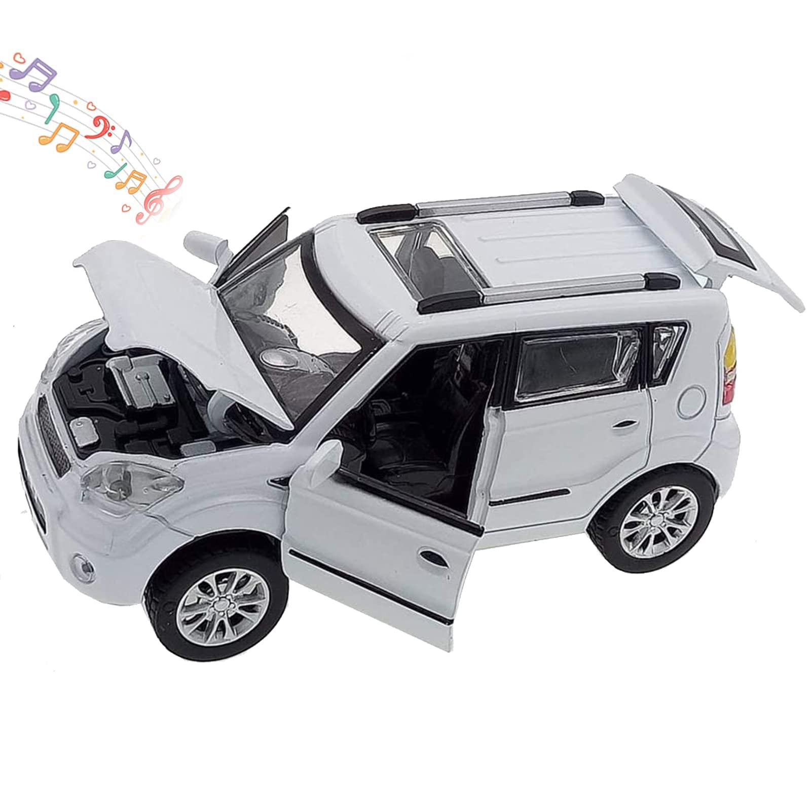 Mzexoma KIA Soul diecast car pull-back action for quick, responsive play.