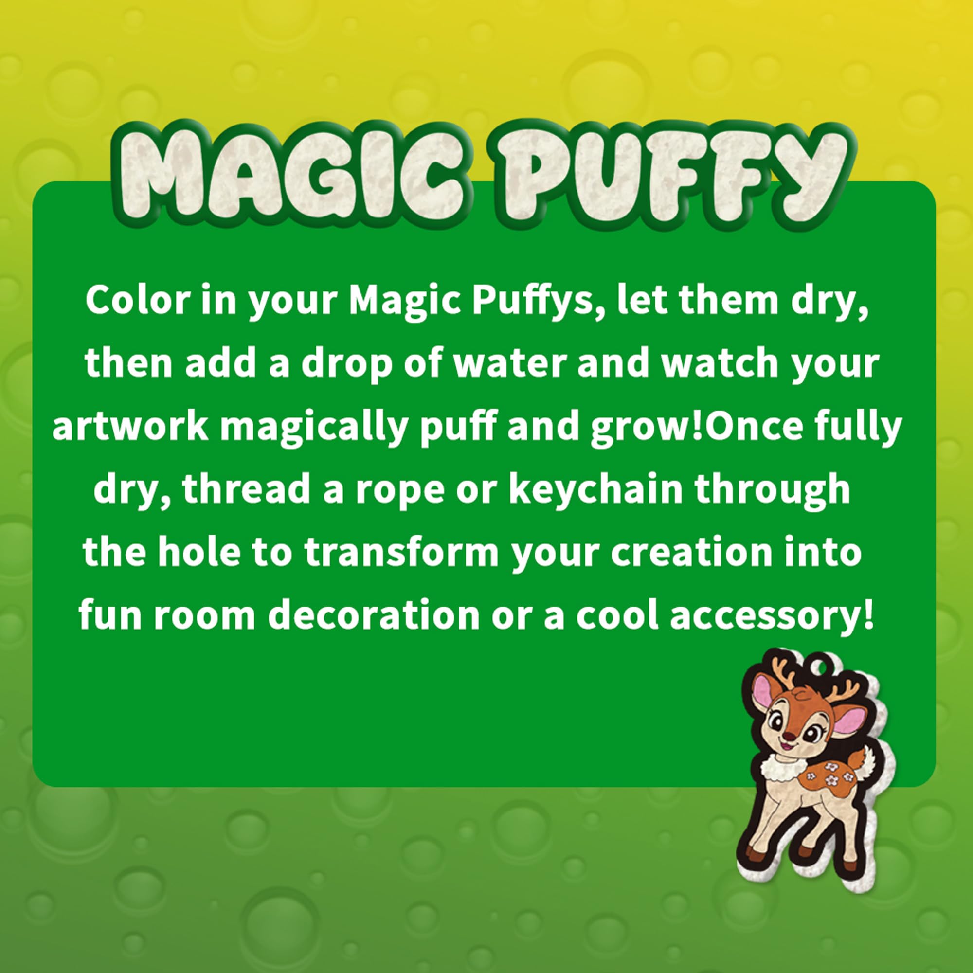 MZYTOZA Aqua Puffs display-worthy puff art for backpacks and shelves.