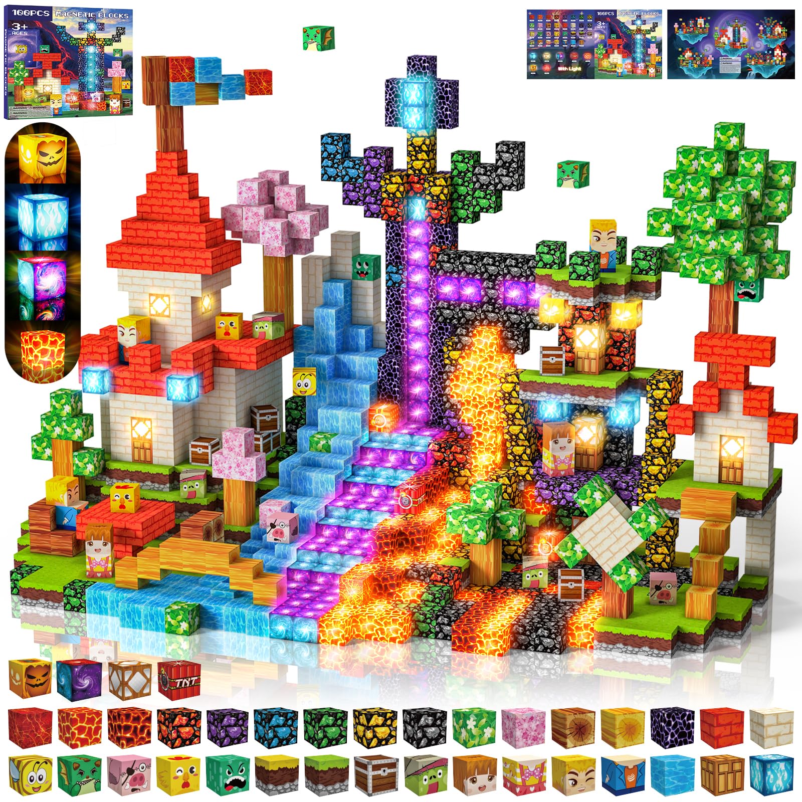 Mzyxxel magnetic blocks 100pcs pack in bright colors for creative play and learning