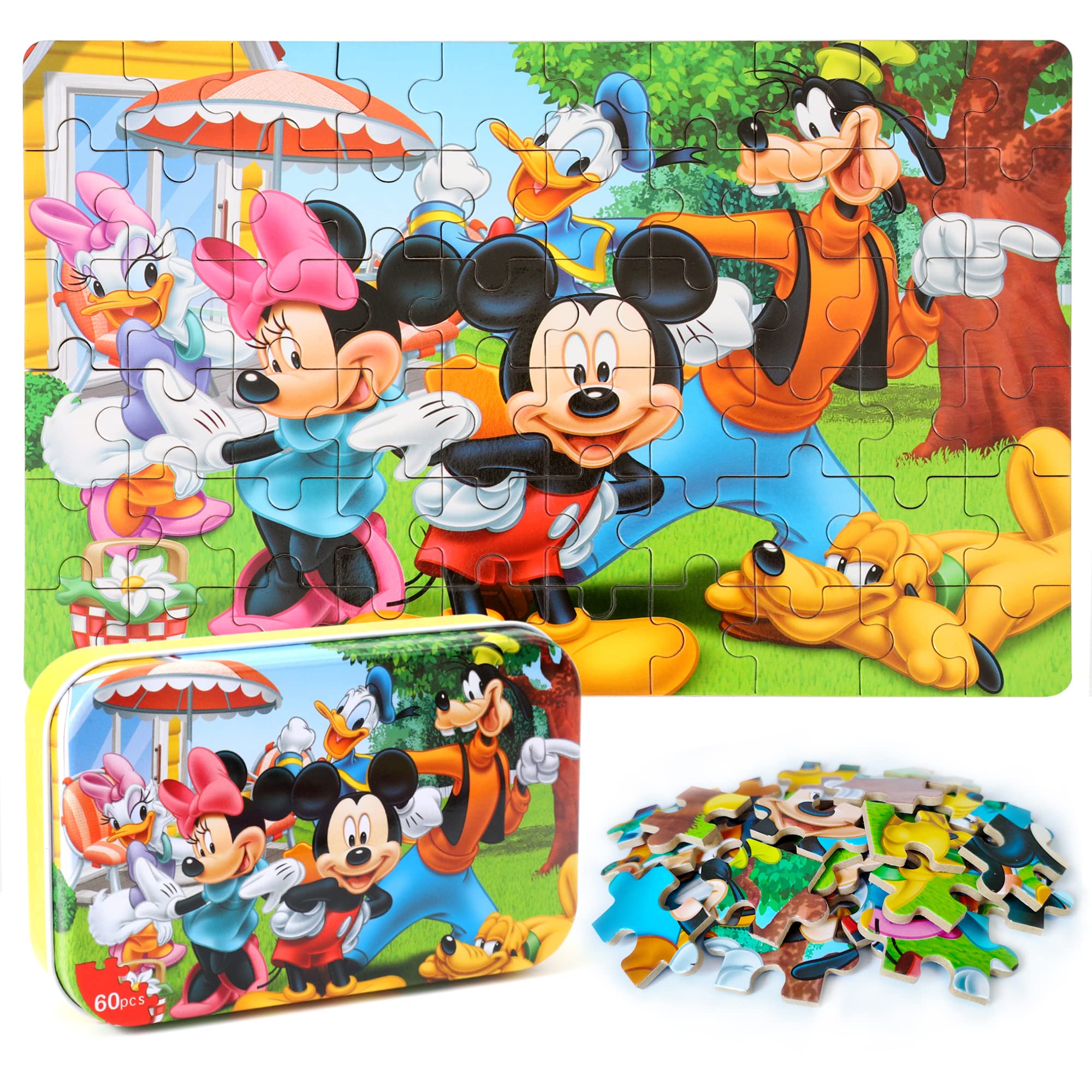 MZZOTOY puzzle set in a metal box with the lid closed for easy storage.