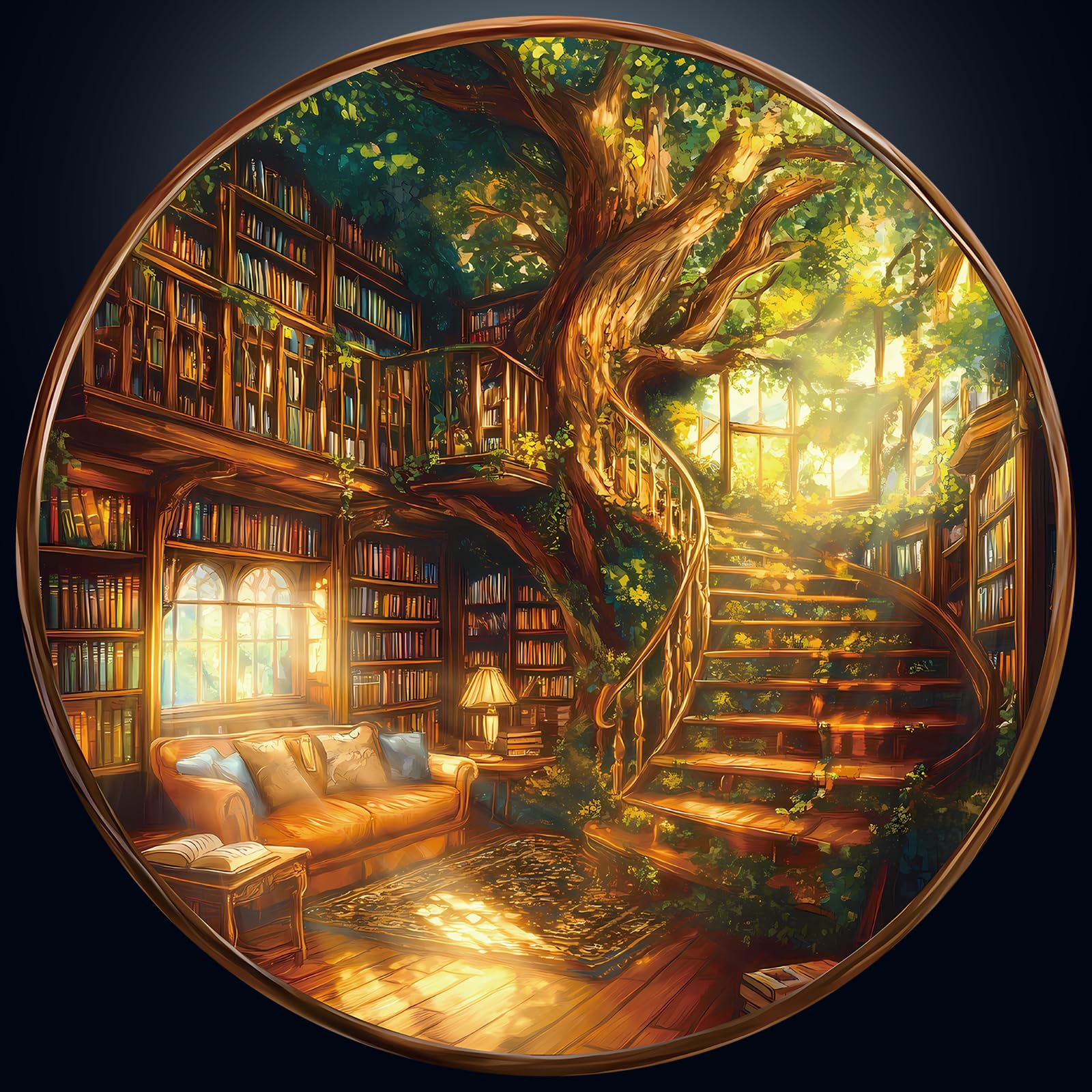 NABYSHOP round-puzzle-artwork for adults with energizing colors and precise interlocking pieces.