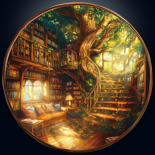 NABYSHOP round-puzzle-artwork for adults with energizing colors and precise interlocking pieces.