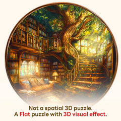 NABYSHOP round-puzzle-family-time featuring a cozy bookstore scene for shared enjoyment.
