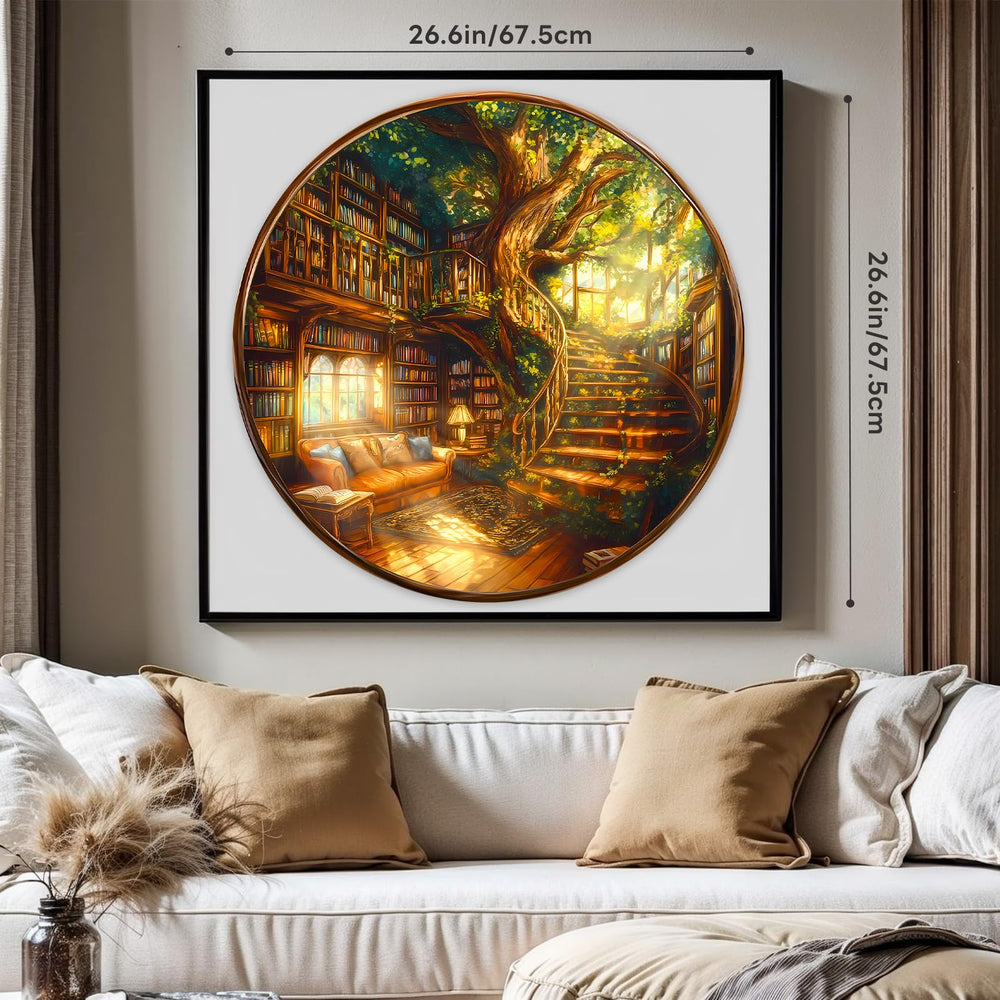 NABYSHOP round-puzzle-wall-display shows finished art ideal for wall decoration.
