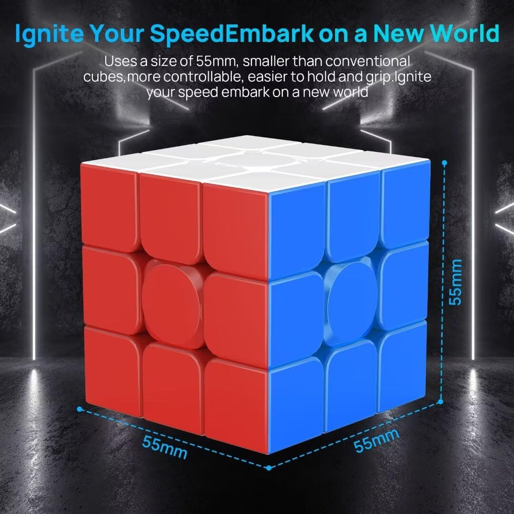 Nabreeli Magnetic Speed Cube 3x3 compact grip ideal for quick turns.