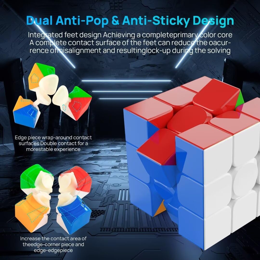 Nabreeli Magnetic Speed Cube 3x3 side twist demonstrates 55°/35° corner cutting.
