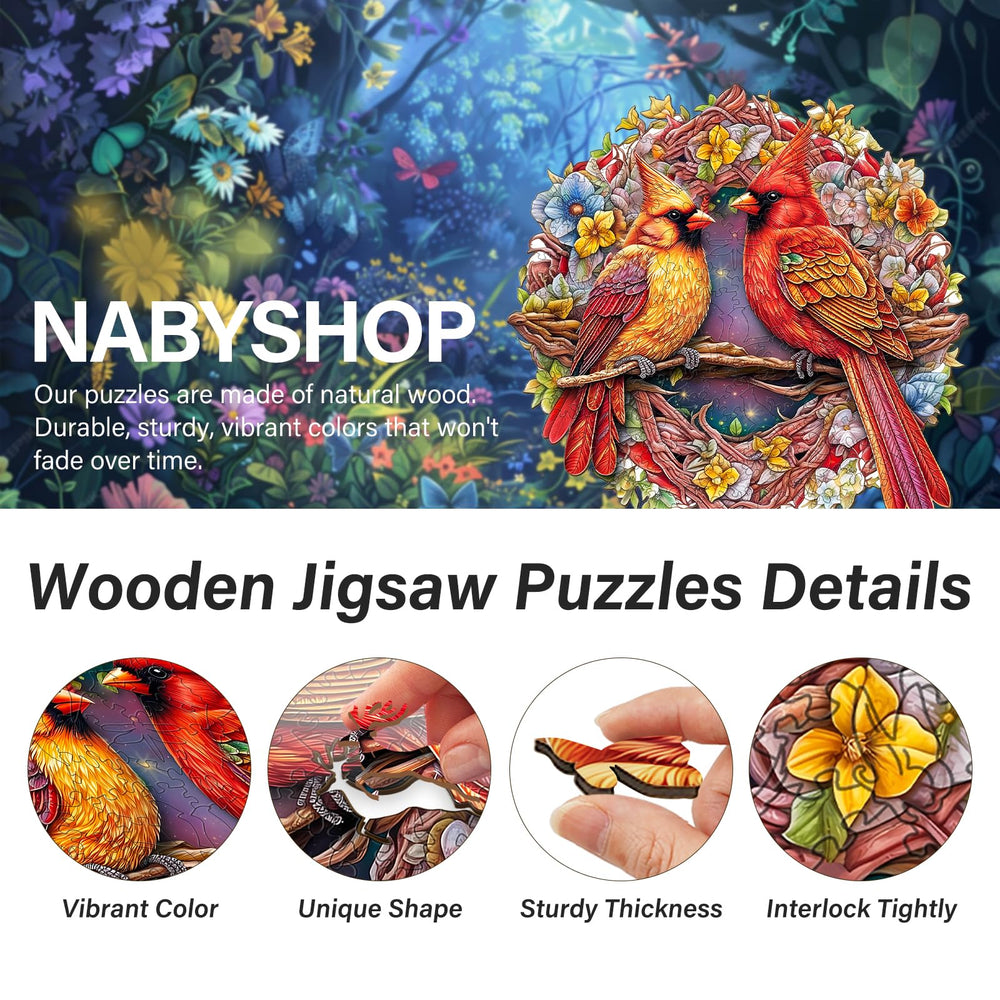 NABYSHOP Cardinal Puzzle with intertwined branches for vivid, lasting color.