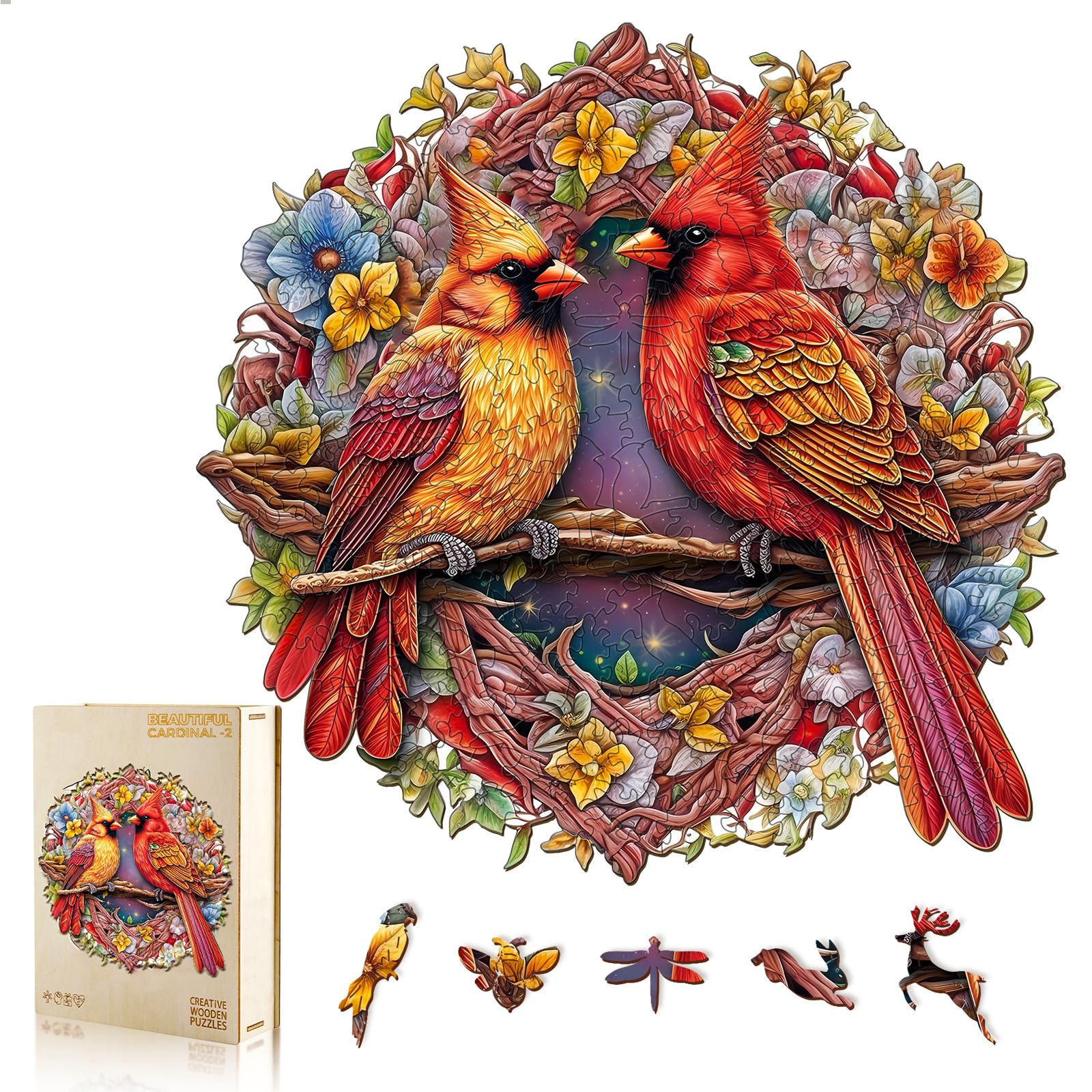 NABYSHOP Cardinal Puzzle on basswood for a satisfying build.