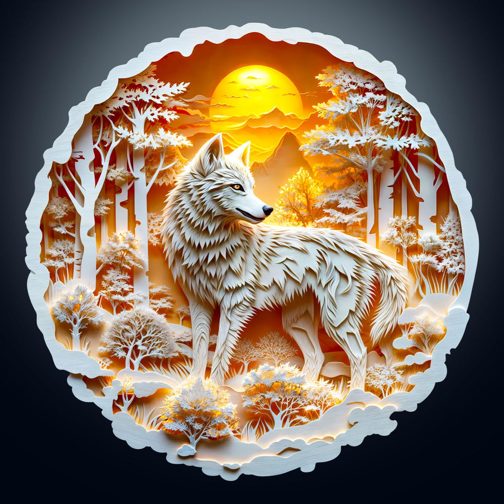 NABYSHOP wooden wolf puzzle 3D visual effect enhances focus during solo play