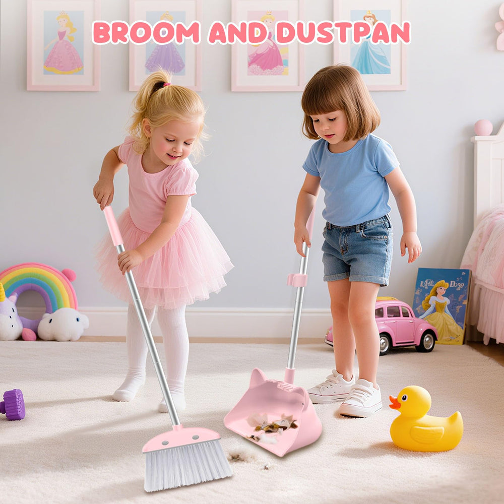 Nacena pink cleaning set designed for toddlers' use and participation.
