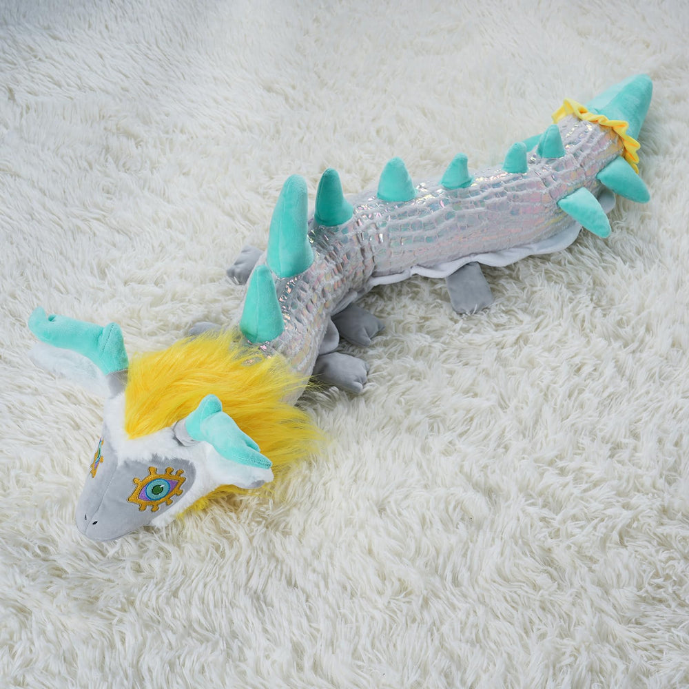 Nadou Light Dragon Plush Pillow features colorful reflective scales for decor flair.