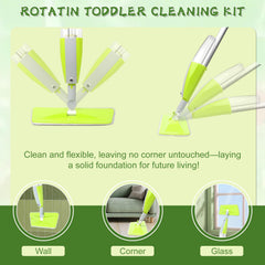 Naerza Kids Mop real spraying feature adds interactive washing fun.