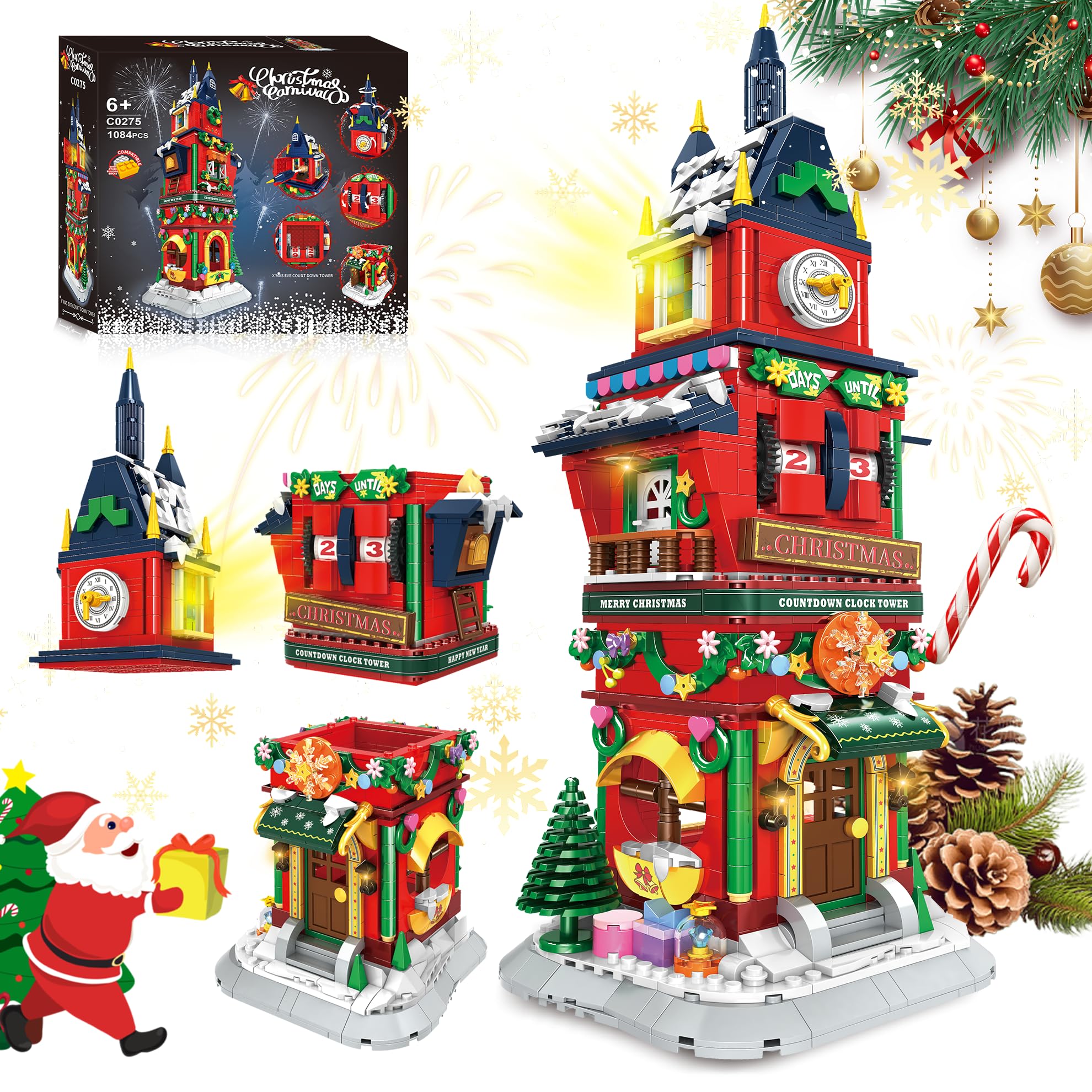 NAFONRU Christmas Countdown Tower on display, inviting hands-on building and festive decorating.