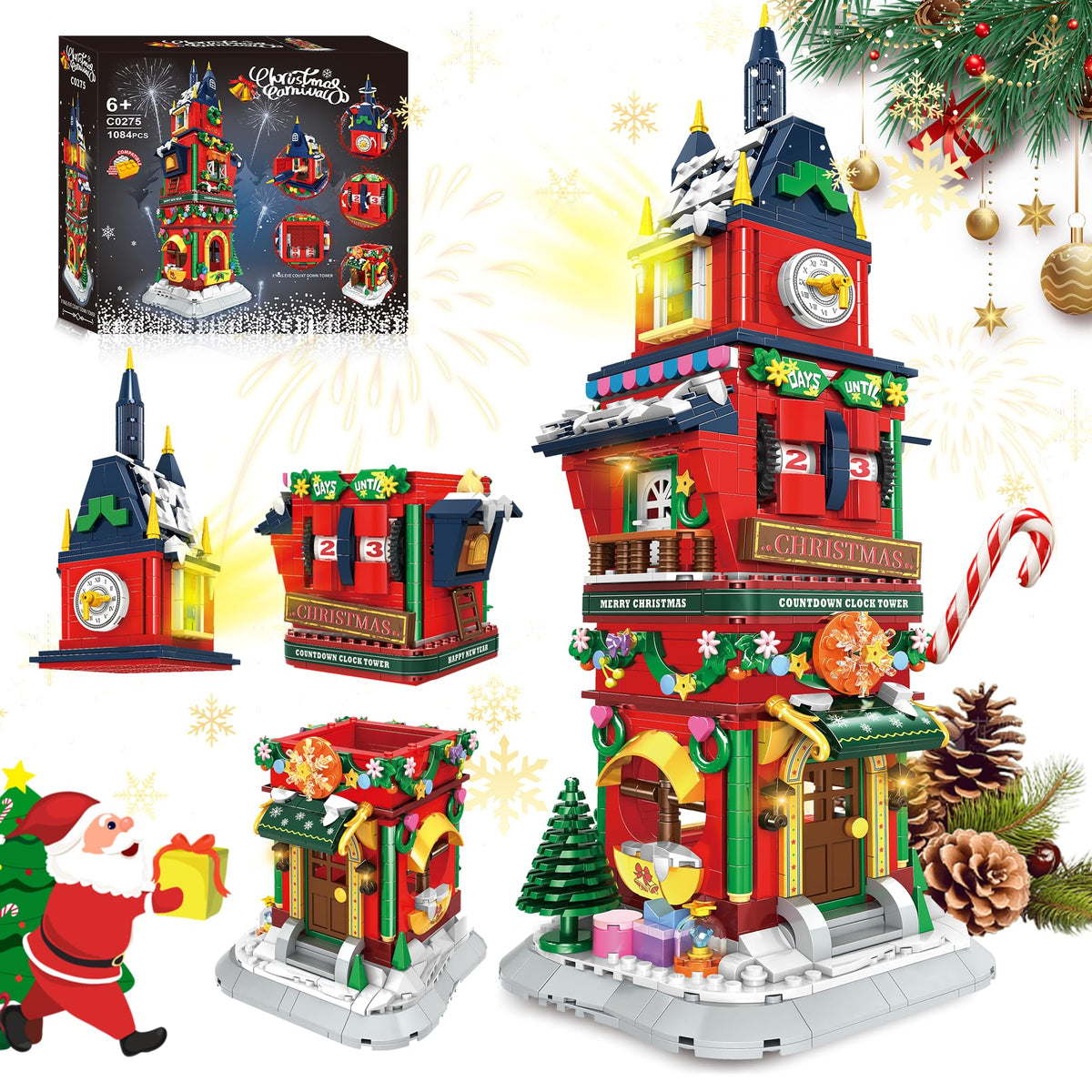 NAFONRU Christmas Countdown Tower on display, inviting hands-on building and festive decorating.
