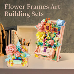 NAFONRU Flowers Building Set Camellia Frame delivers elegant, realistic petals in a 3D display.